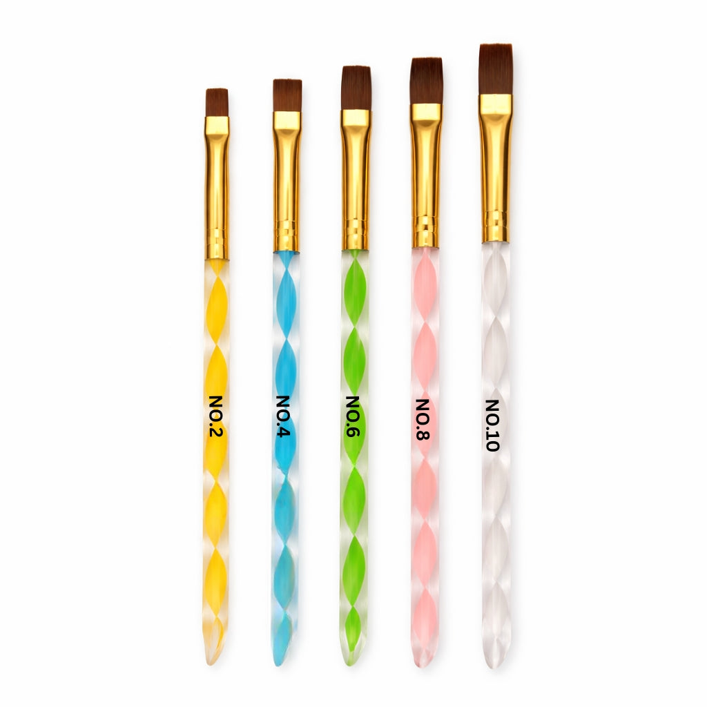 5 PIECE FLAT GEL BRUSH FOR NAIL ART 1006