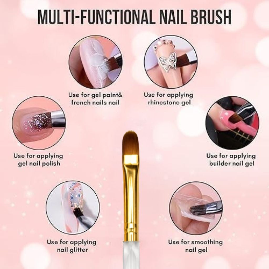 Professional Oval Gel &amp; Acrylic Nail Brush Set (5 Pieces) 1007