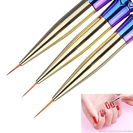 Mermaid Nail Art Liner Brush Set (3 Pieces) 1010