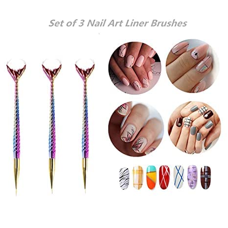 Mermaid Nail Art Liner Brush Set (3 Pieces) 1010