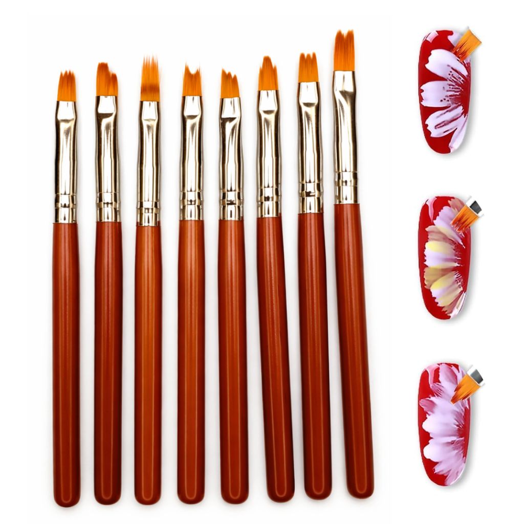 8Pcs Professional Manicure UV Gel Brush Acrylic Nail Art Painting Drawing Brush  1013