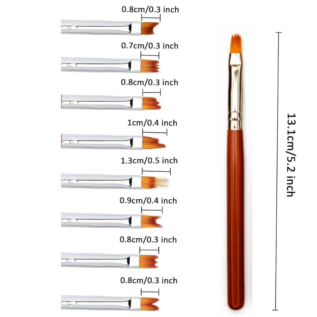 8Pcs Professional Manicure UV Gel Brush Acrylic Nail Art Painting Drawing Brush  1013