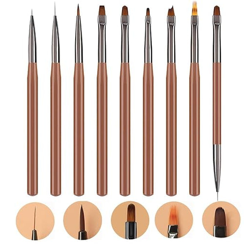 9 PIECE NAIL ART BRUSH ALL IN ONE - 1021