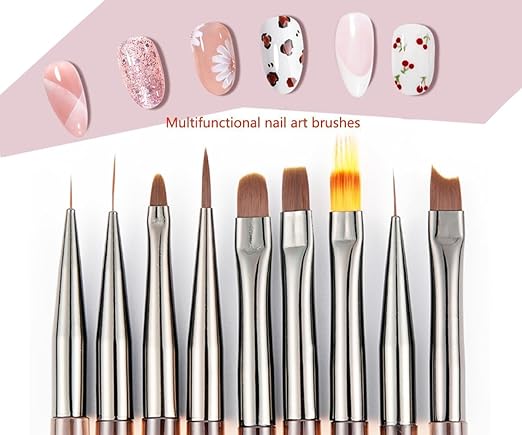 9 PIECE NAIL ART BRUSH ALL IN ONE - 1021