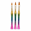 Rainbow Crystal Acrylic Nail Brush Set ( 3 piece ) 1024