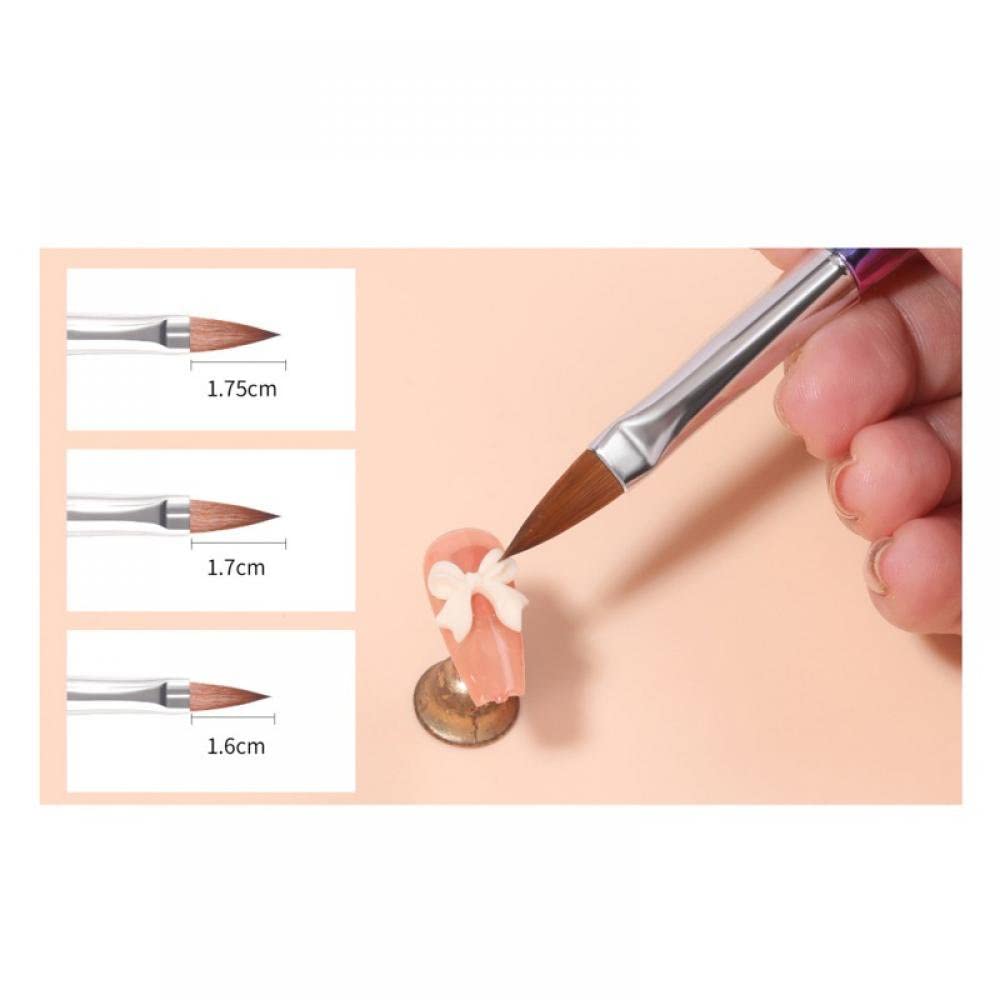Rainbow Crystal Acrylic Nail Brush Set ( 3 piece ) 1024