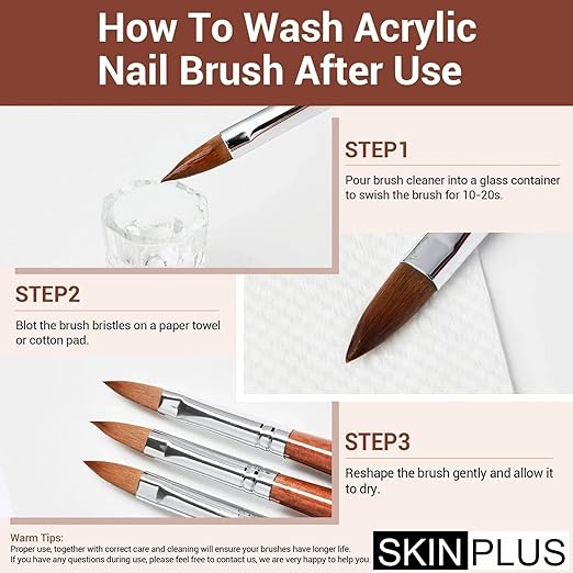 3 PIECE ACRYLIC GEL NAIL ART BRUSH 1024