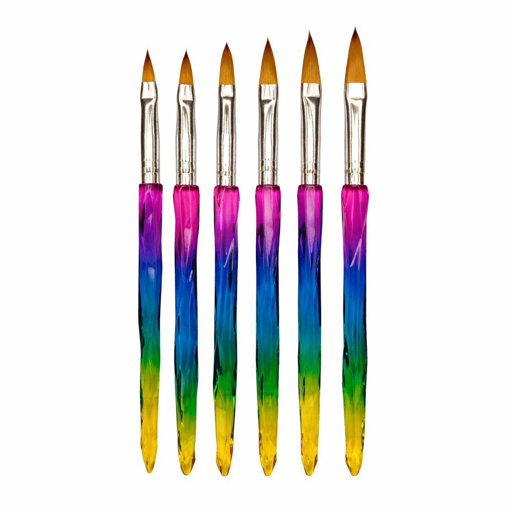 6 PCS MULTY CRYSTAL ACRYLIC BRUSH 1026