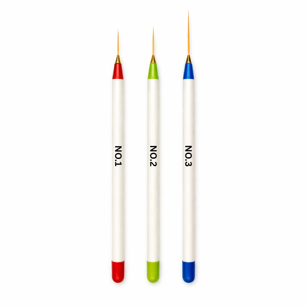 SAVNI Ultra Fine Nail Art Liner Brush Set (3 Pieces) 1027