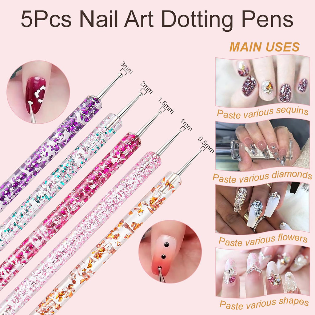 Nail Art Dotting Tool Set with Crystal Handles 2003