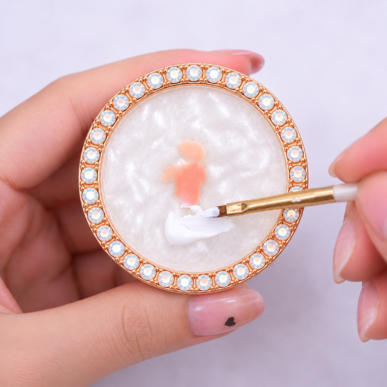 Round Nail Art Mixing Palette ROSE GOLD 2018