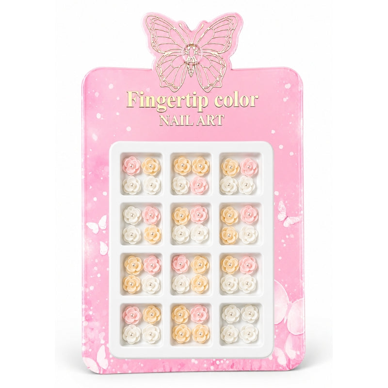Pearl Rose Nail Charms - 5015