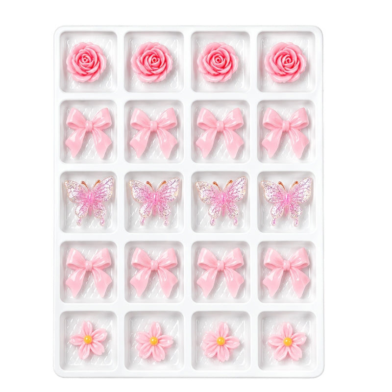 Pink Garden Nail Charms Set - 5016