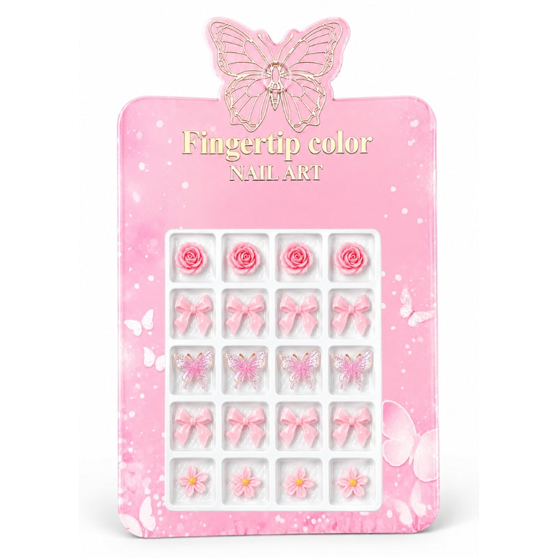 Pink Garden Nail Charms Set - 5016