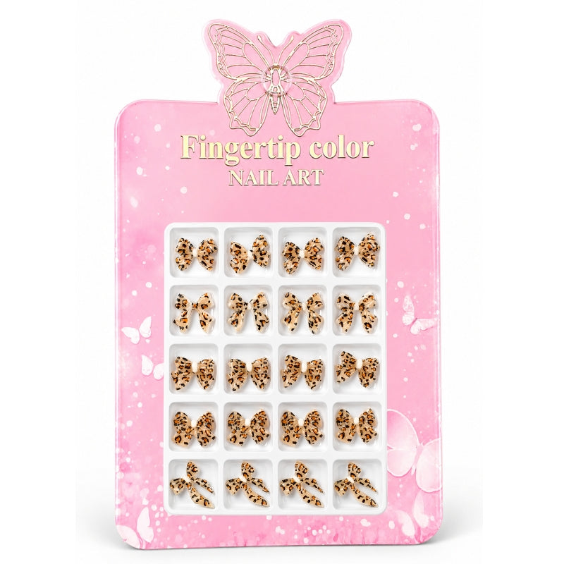 Leopard Print Nail Bow Charms - 5018