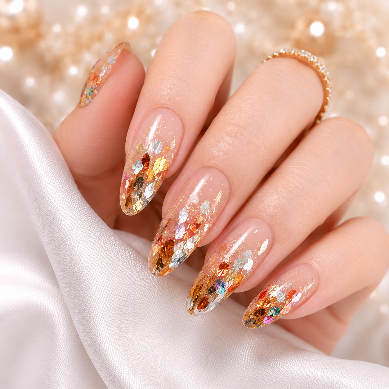 Gold & Silver Foil Nail Art Flakes Set- 5051