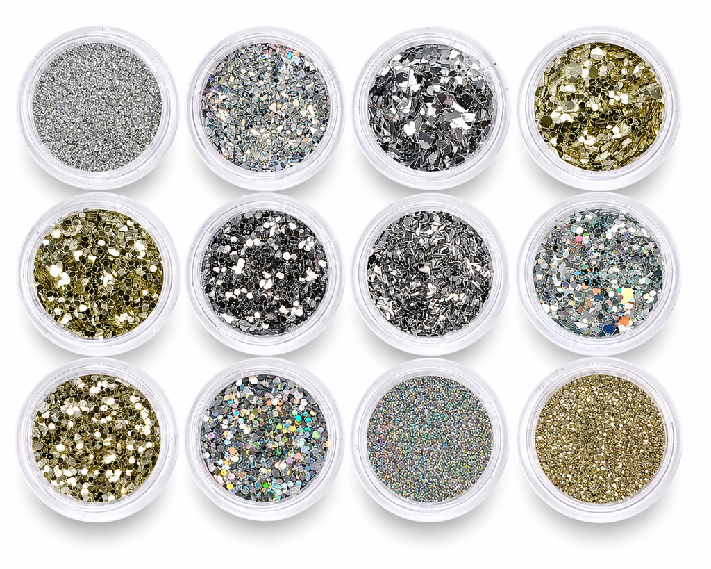 Silver & Gold Nail Glitter Set – 5055