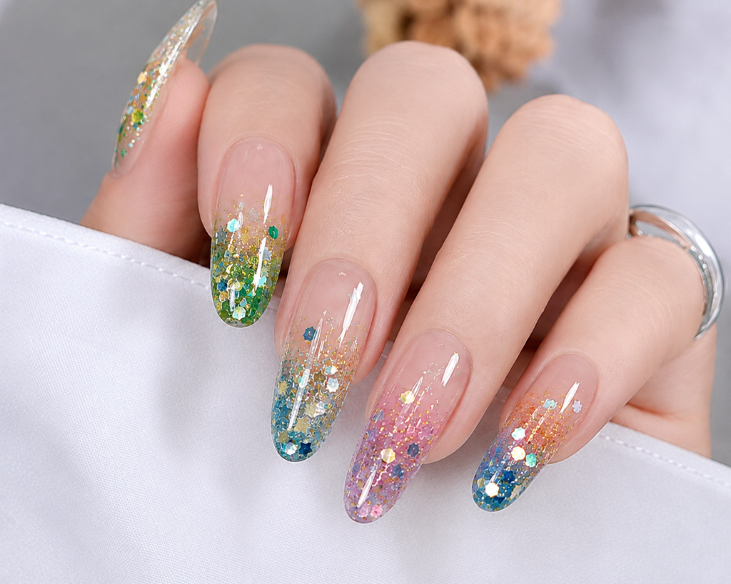 Pastel Mermaid Glitter Nail Art Set - 5056