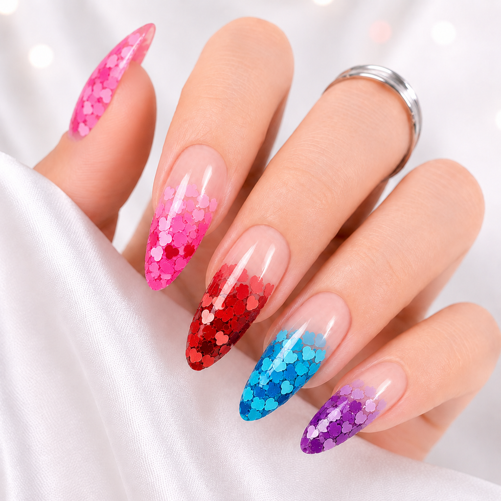 Heart Shape Nail Art Glitter Set - 5057