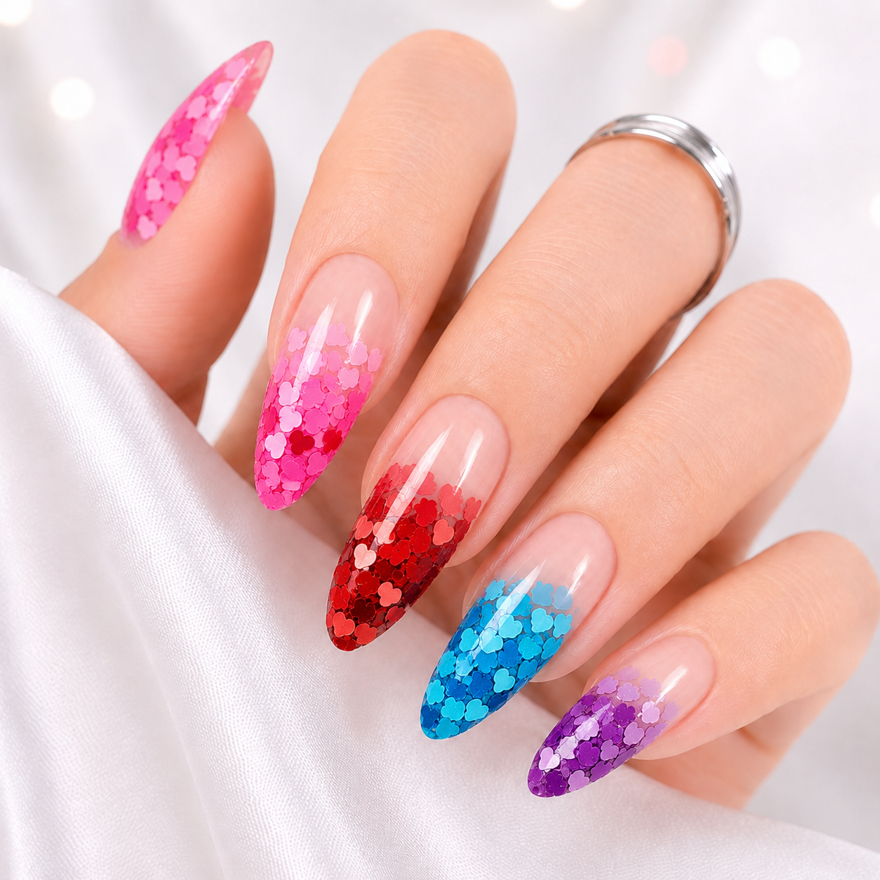 Heart Shape Nail Art Glitter Set - 5057