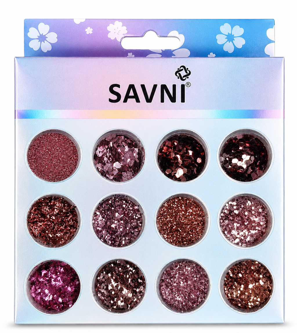 Rose Gold Nail Glitter Set - 5061