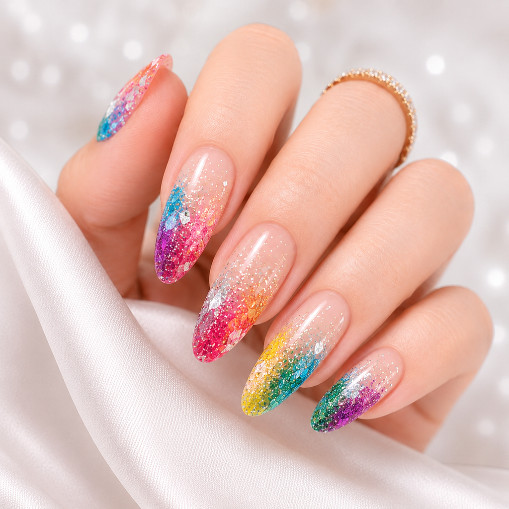 Rainbow Crystal Nail Glitter Set – 5066
