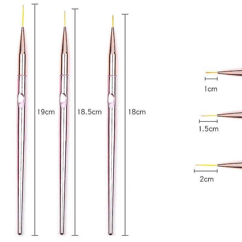 Professional Ultra Fine Nail Art Liner Brush Set (3 Pieces) 1025
