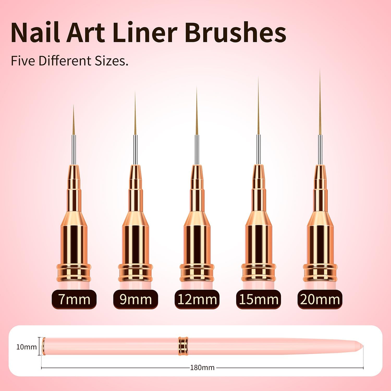 5PCS, Nail Art Liner Brushes, 1012