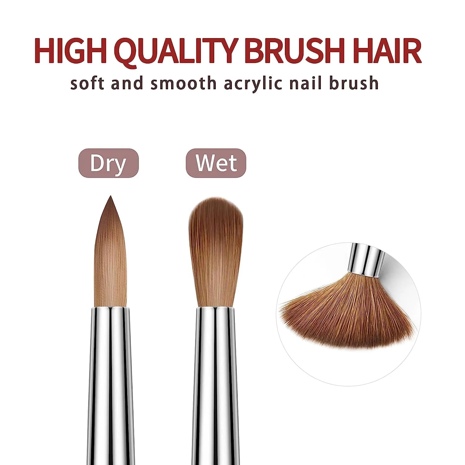 6 PCS MULTY CRYSTAL ACRYLIC BRUSH 1026