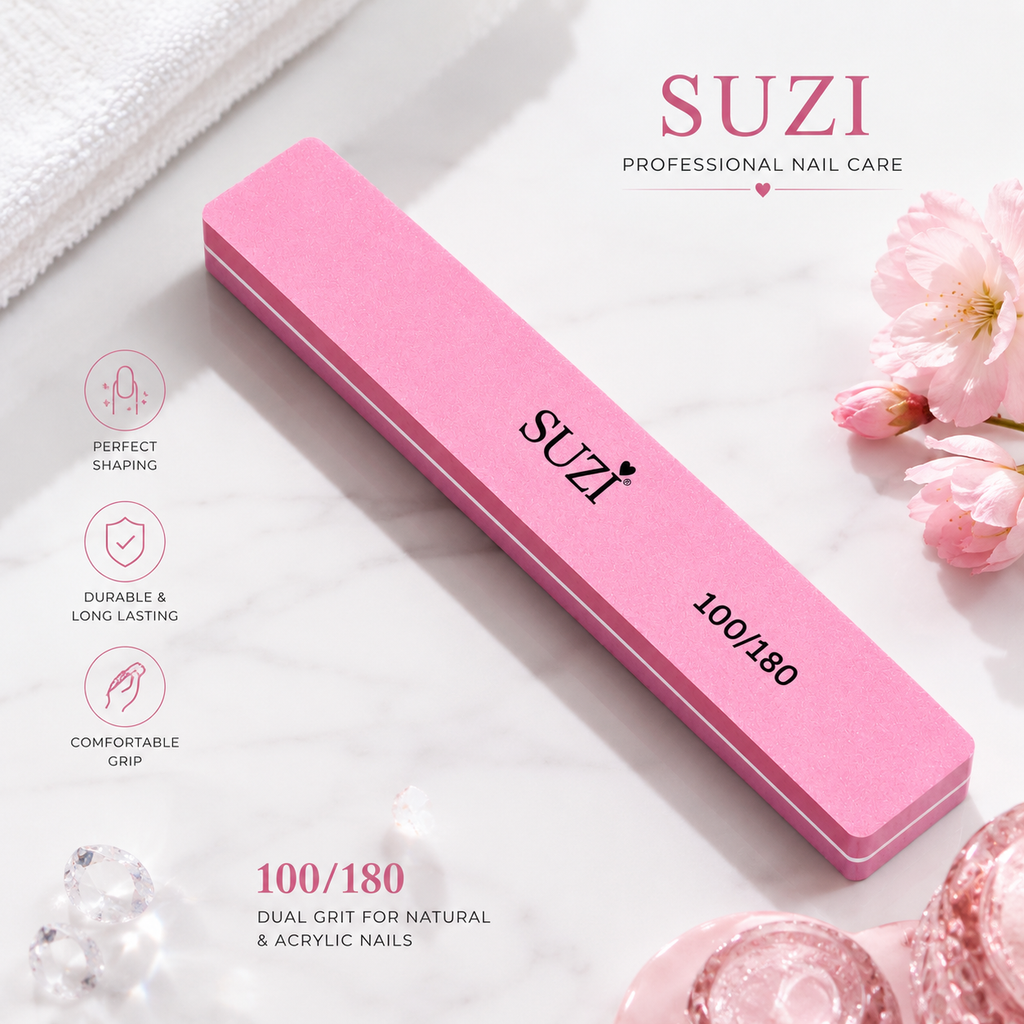 1 Piece Professional Nail File Straight Buffer (100/180 Grit) 7006