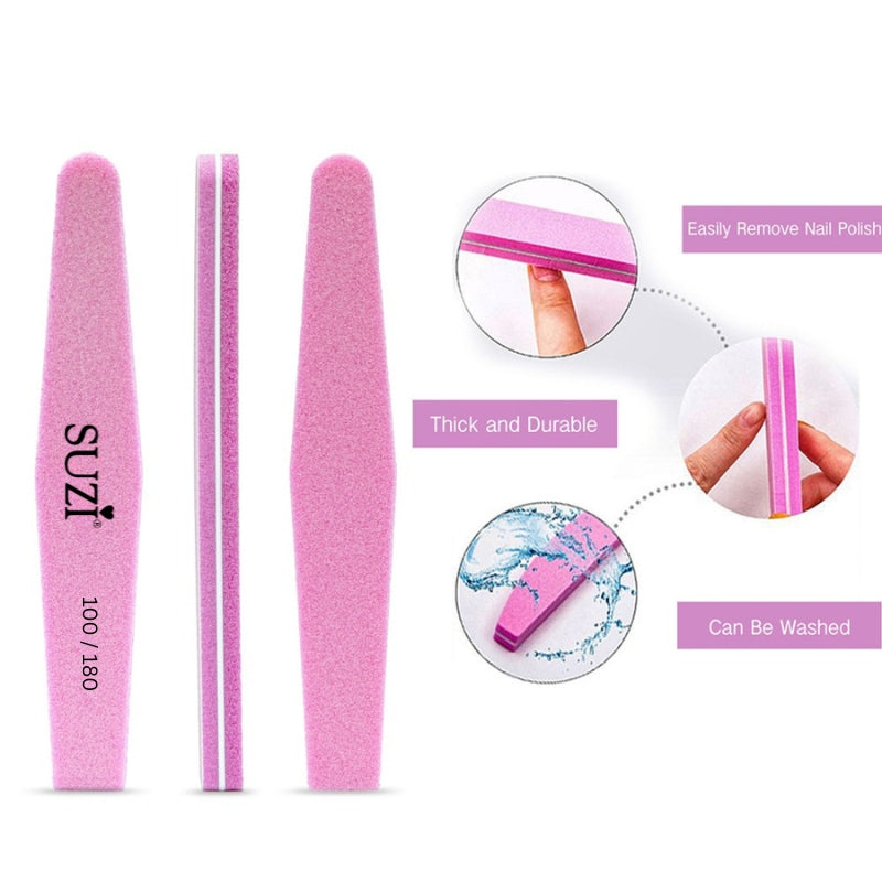 1 Piece Professional Nail File Diamond  Buffer (100/180 Grit) 7008