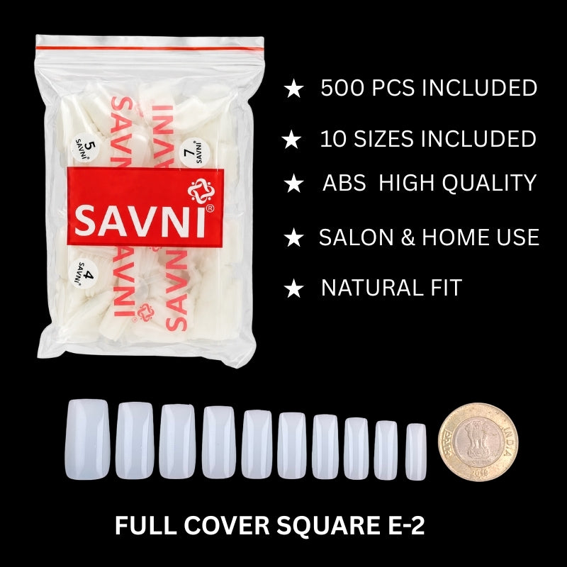 Full Cover Square Nail Tips – 500 Pieces ( E-2 ) 1101
