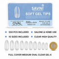 Oval Soft Gel Nail Tips – 550 Pieces, 10 Sizes(  1111 )