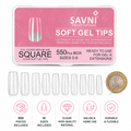 Square Soft Gel Nail Tips – 550 Pieces, 10 Sizes (  1112  )