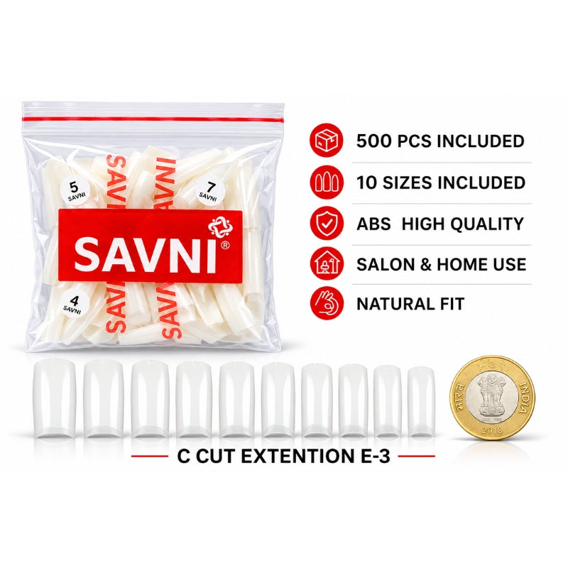 C Cut Extension Nail Tips – 500 Pieces ( E-3 ) 1102
