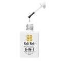 A bottle of Bolt Bee Professional 6-in-1 Nail Glue Gel with a brush applicator dripping gel above the open bottle, on a white background. USE IN NAIL ART EXTENTION