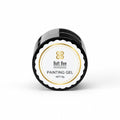 A small round jar of Bolt Bee Professional Painting Gel, featuring a black plastic container with a white and gold scalloped label on a clean white background. USE IN NAIL ART EXTENTION