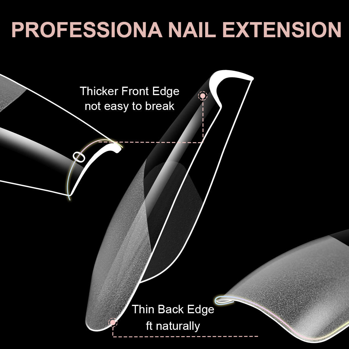 Coffin Soft Gel Nail Tips – 550 Pieces, 10 Sizes 1110