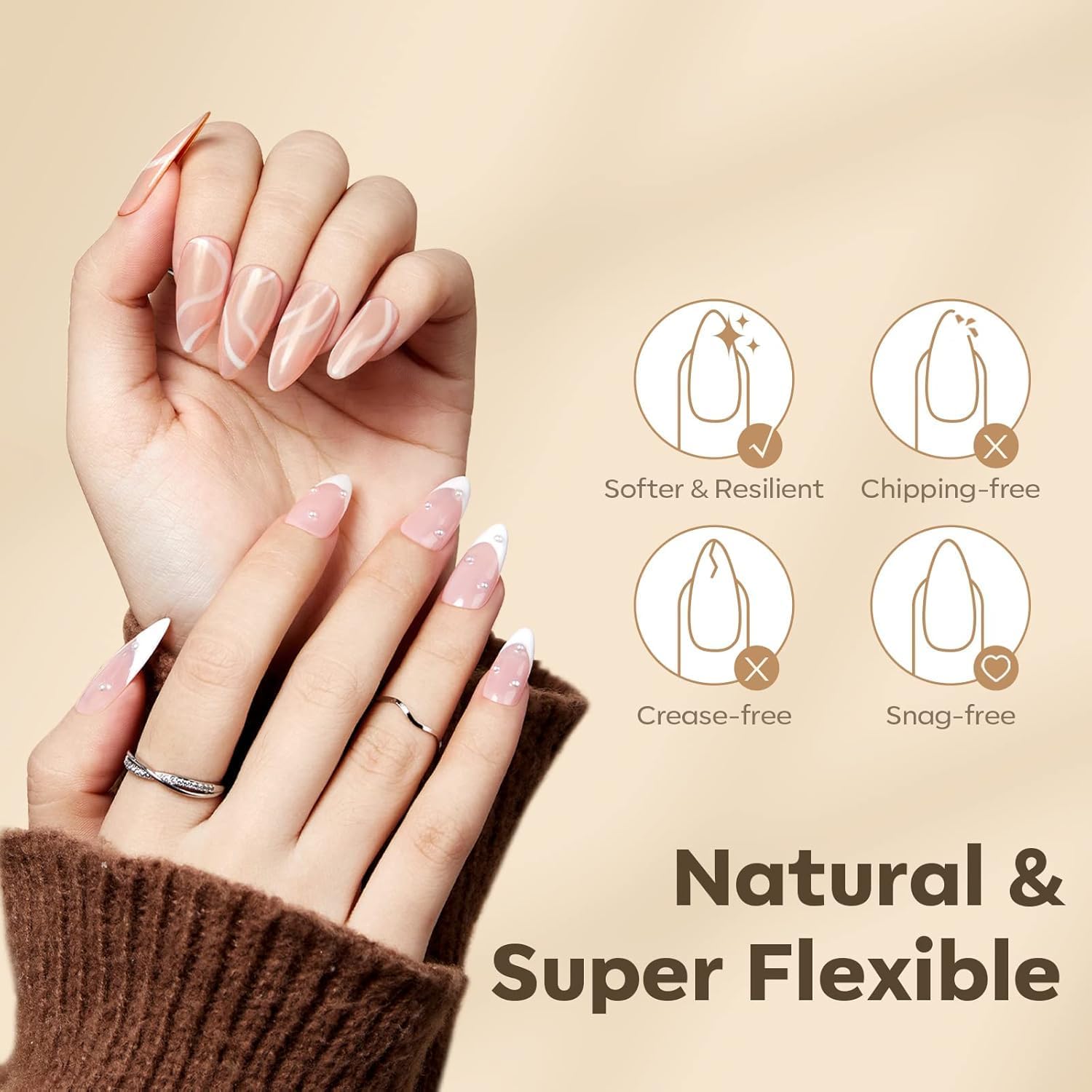 Coffin Soft Gel Nail Tips – 550 Pieces, 10 Sizes 1110