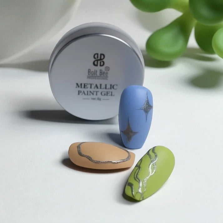 Bolt Bee Silver Metallic Mirror Nail Paint Gel 5g - 9009