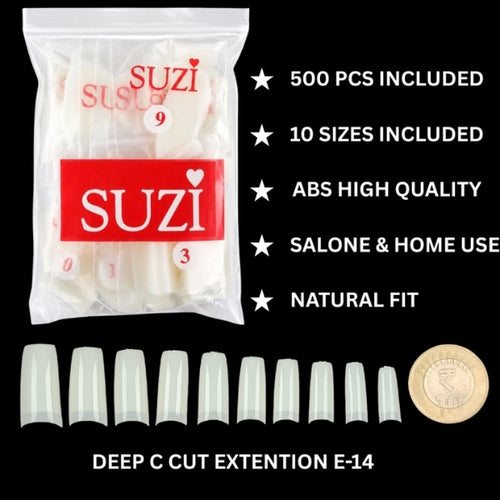 Deep C-Cut Nail Extension Tips 500 PCS – SUZI E-14-1120