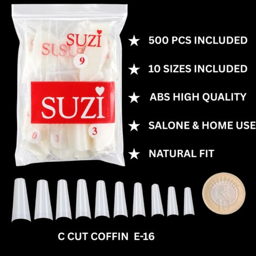 C-Cut Coffin Nail Tips 500 PCS – SUZI E-16-1123