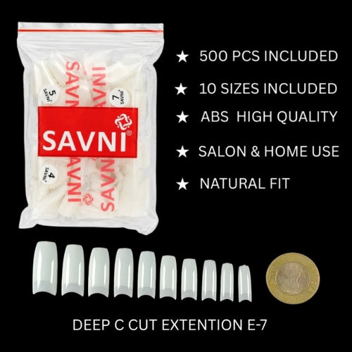 Deep C-Cut Nail Extension Tips 500 PCS – SAVNI E-7-1106