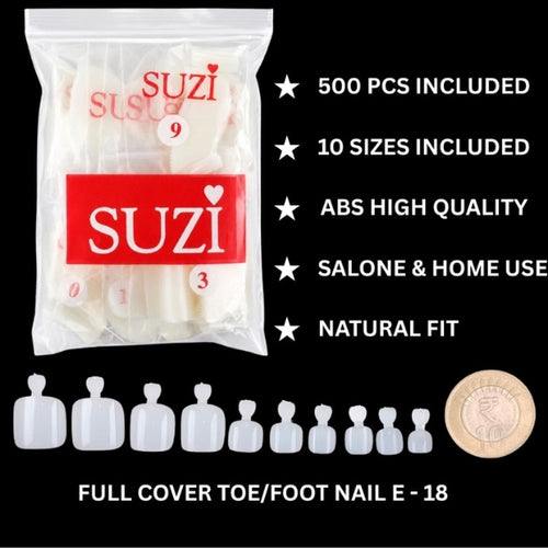 Full Cover Toe Nail Tips 500 PCS – SUZI E-18-1125