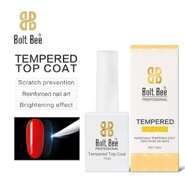 Bolt Bee Tempered Gel Top Coat 15ml – High Shine-9022