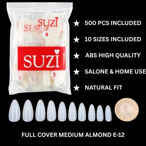 Full Cover Medium Almond Nail Tips 500 PCS – SUZI E-12-1117