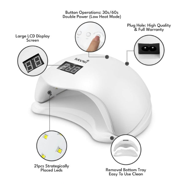 SAVNI 48W Professional UV LED Nail Lamp for Gel Polish-3001
