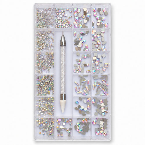 AB Nail Art Rhinestone Kit with Picker Pen – Assorted Shapes-5107