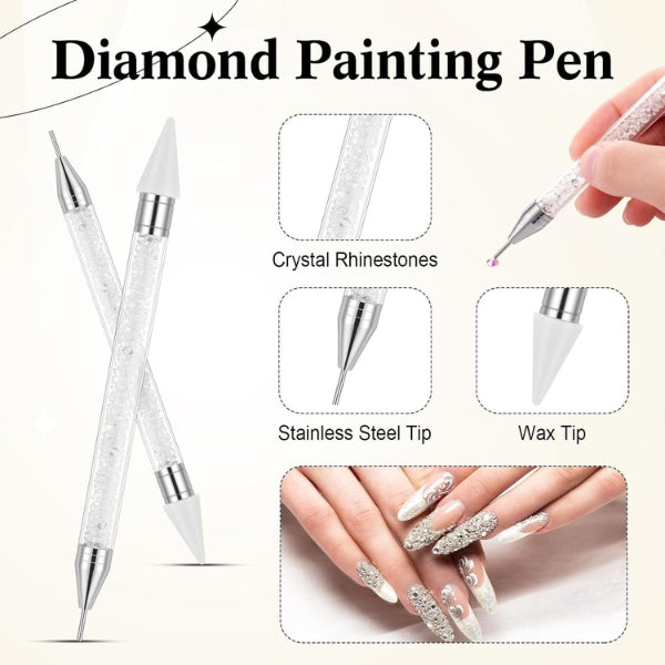 Rhinestone Picker Pen – Dual-Ended Wax & Steel Nail Art Tool-2009
