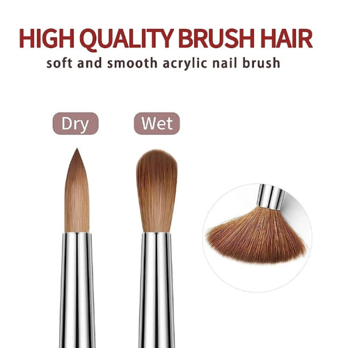 Acrylic Nail Brush Set – 6 Pieces with Rainbow Handles-1026